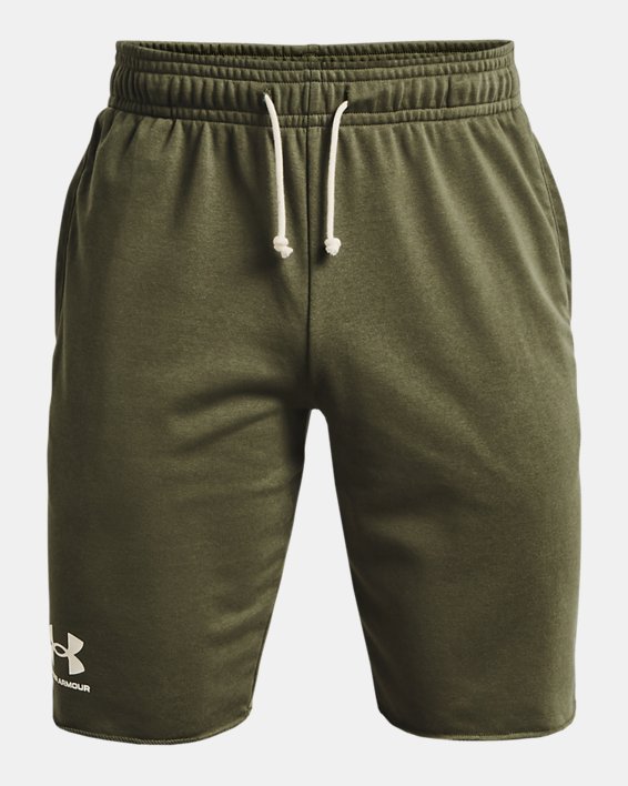 Herren UA Rival Shorts aus French Terry, Green, pdpMainDesktop image number 4